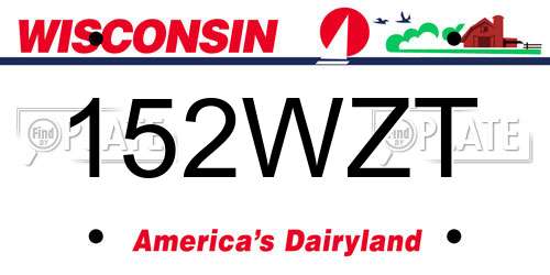 152WZT Wisconsin License Plate