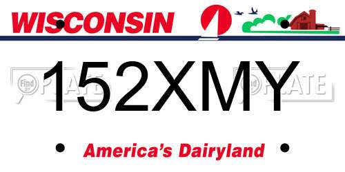 152XMY Wisconsin License Plate