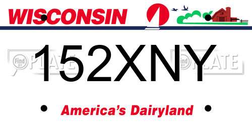 152XNY Wisconsin License Plate