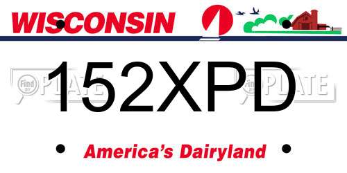 152XPD Wisconsin License Plate