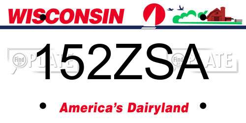 152ZSA Wisconsin License Plate