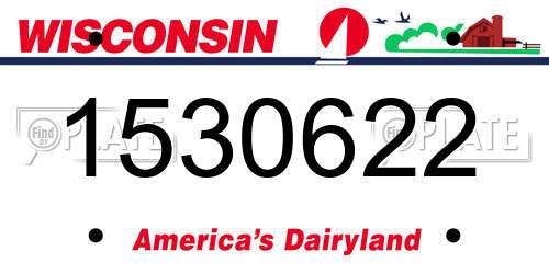 1530622 Wisconsin License Plate