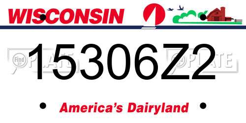15306Z2 Wisconsin License Plate