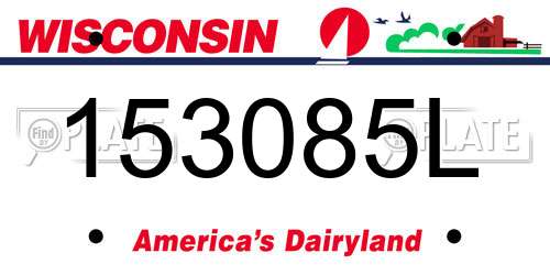 153085L Wisconsin License Plate