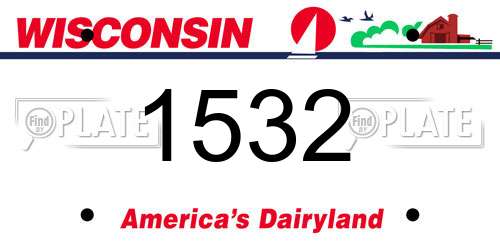 1532 Wisconsin License Plate