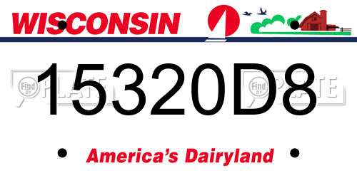 15320D8 Wisconsin License Plate