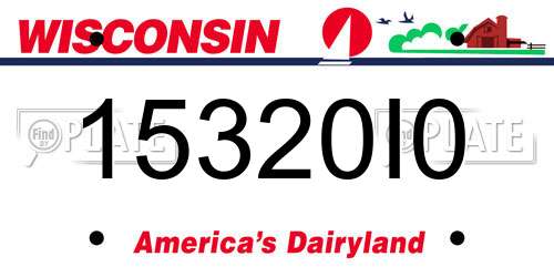 15320I0 Wisconsin License Plate