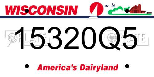 15320Q5 Wisconsin License Plate