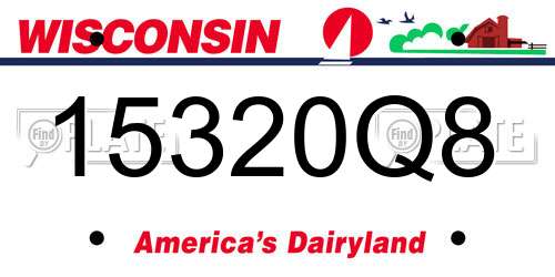 15320Q8 Wisconsin License Plate