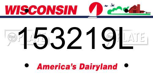 153219L Wisconsin License Plate
