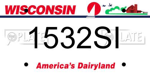 1532SI Wisconsin License Plate