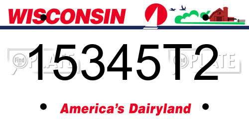 15345T2 Wisconsin License Plate