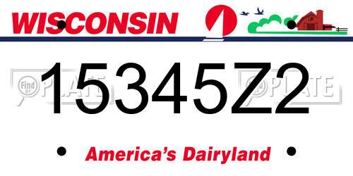 15345Z2 Wisconsin License Plate