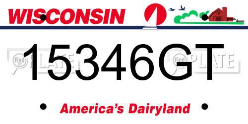 15346GT Wisconsin License Plate