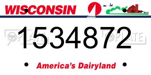 1534872 Wisconsin License Plate