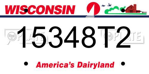 15348T2 Wisconsin License Plate