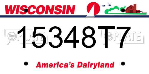 15348T7 Wisconsin License Plate