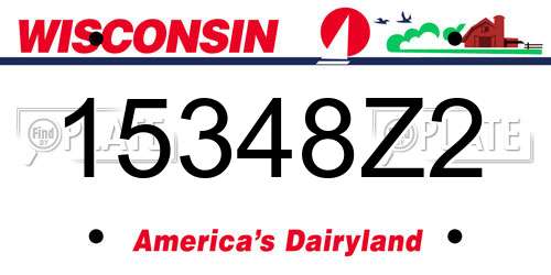 15348Z2 Wisconsin License Plate