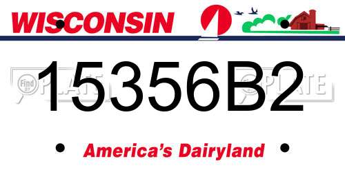 15356B2 Wisconsin License Plate