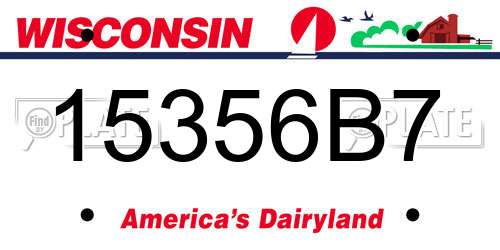 15356B7 Wisconsin License Plate