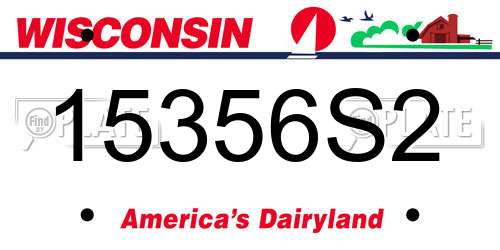 15356S2 Wisconsin License Plate