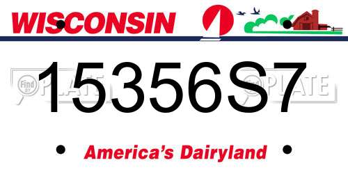 15356S7 Wisconsin License Plate