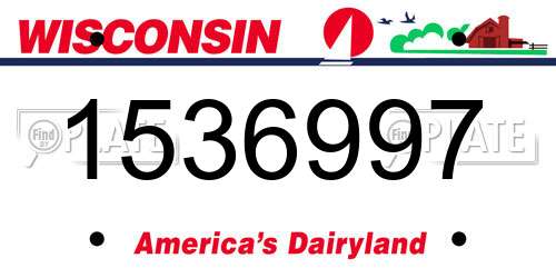 1536997 Wisconsin License Plate