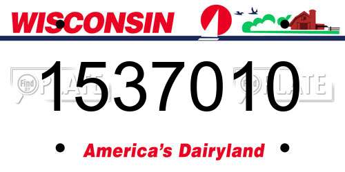 1537010 Wisconsin License Plate