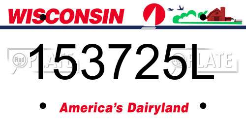 153725L Wisconsin License Plate