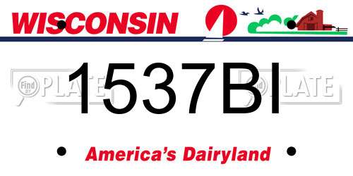 1537BI Wisconsin License Plate