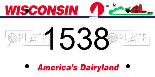 1538 Wisconsin License Plate