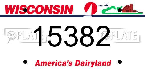 15382 Wisconsin License Plate