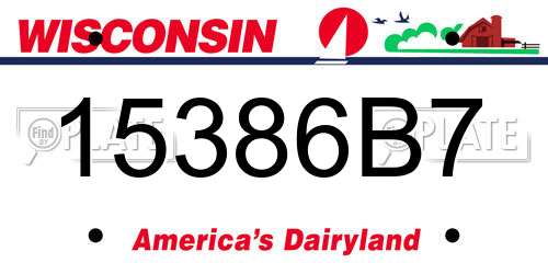 15386B7 Wisconsin License Plate