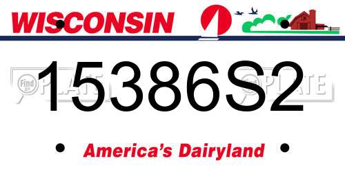 15386S2 Wisconsin License Plate