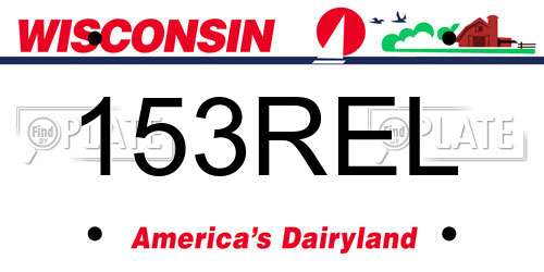 153REL Wisconsin License Plate