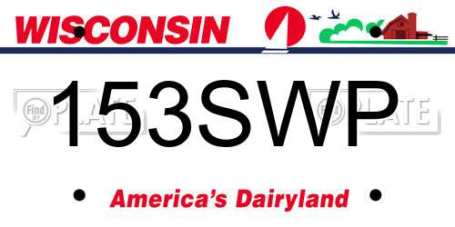 153SWP Wisconsin License Plate