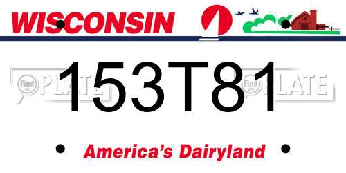 153T81 Wisconsin License Plate