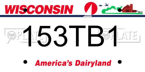 153TB1 Wisconsin License Plate