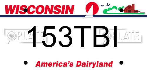 153TBI Wisconsin License Plate
