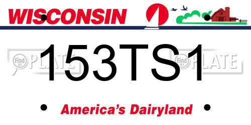 153TS1 Wisconsin License Plate