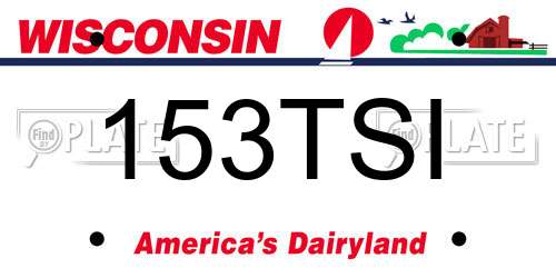 153TSI Wisconsin License Plate