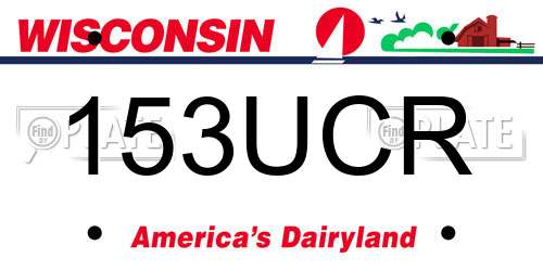 153UCR Wisconsin License Plate