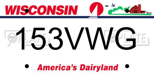 153VWG Wisconsin License Plate