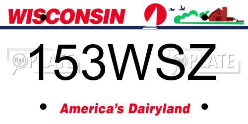 153WSZ Wisconsin License Plate