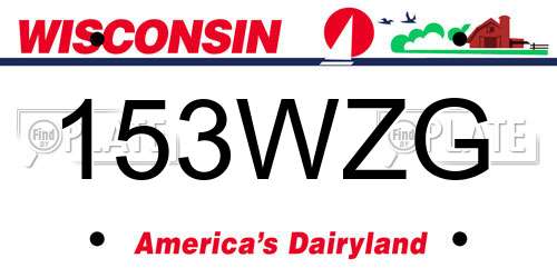 153WZG Wisconsin License Plate