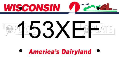 153XEF Wisconsin License Plate