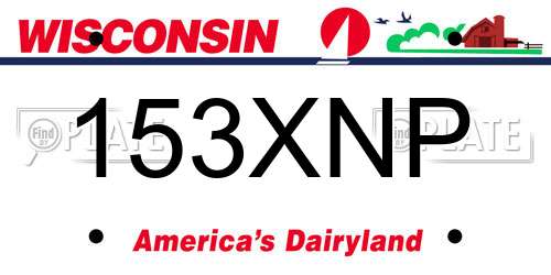 153XNP Wisconsin License Plate