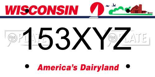 153XYZ Wisconsin License Plate