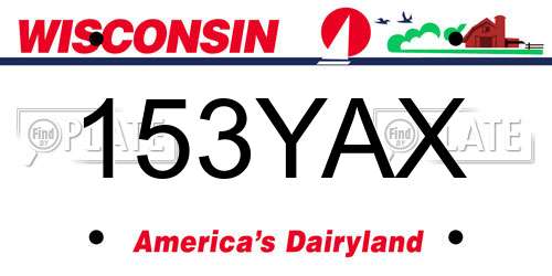 153YAX Wisconsin License Plate