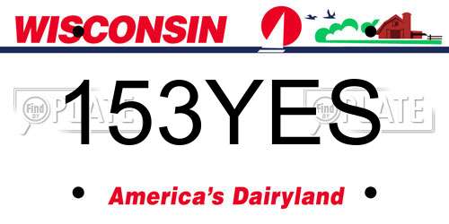 153YES Wisconsin License Plate